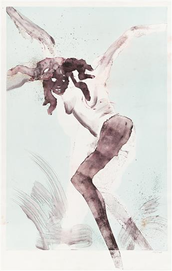MARY FRANK (1933 - ) Two color monotypes.